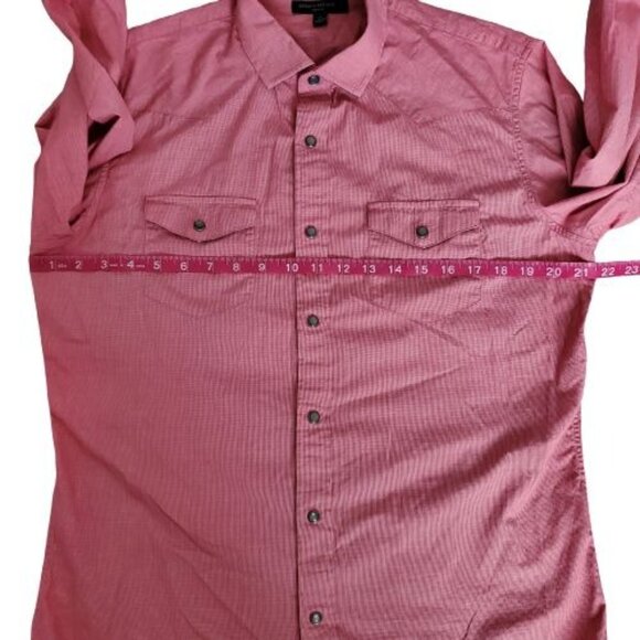 Banana Republic Men's Slim Fit Long Sleeve Casual Shirt Pink/White Size Medium - Picture 9 of 11